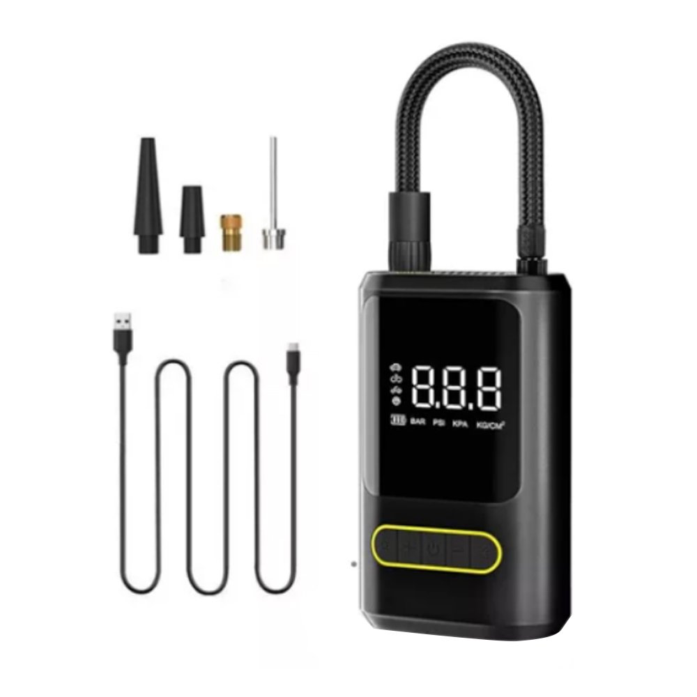 การชาร์จพลาสติกพร้อม Power Bank และ Dual Digital Display Air Pump